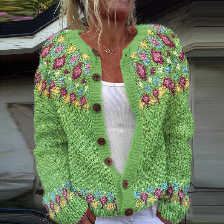 Patterned Knit Cardigan