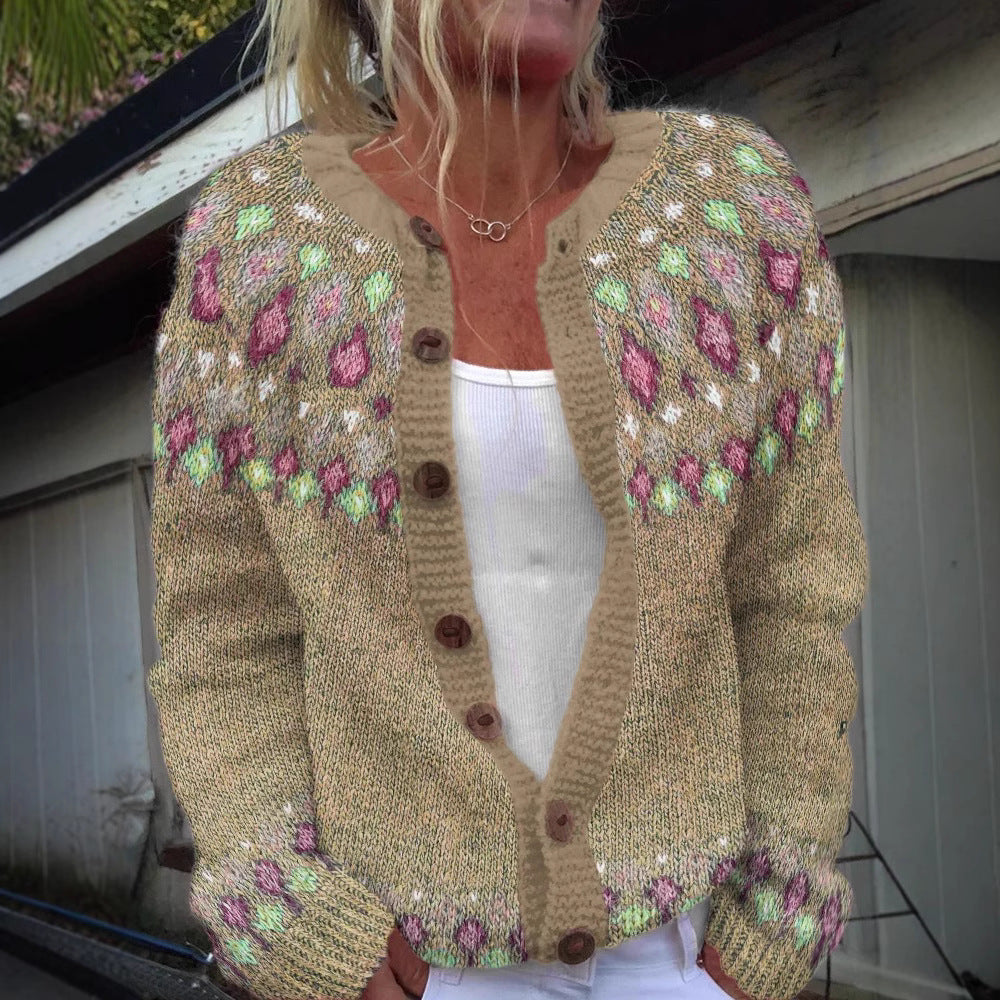 Patterned Knit Cardigan