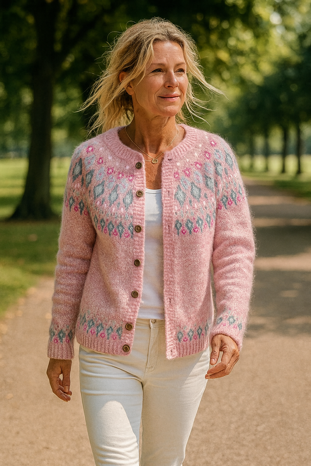 Patterned Knit Cardigan